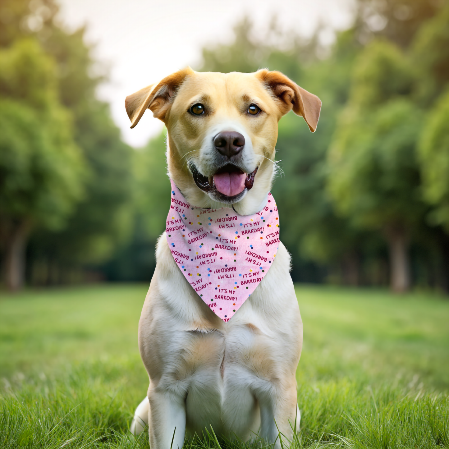 Barkday Celebration Dog Bandana - Pink