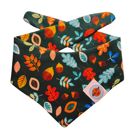 Autumn Leaves Emerald Dog Bandana