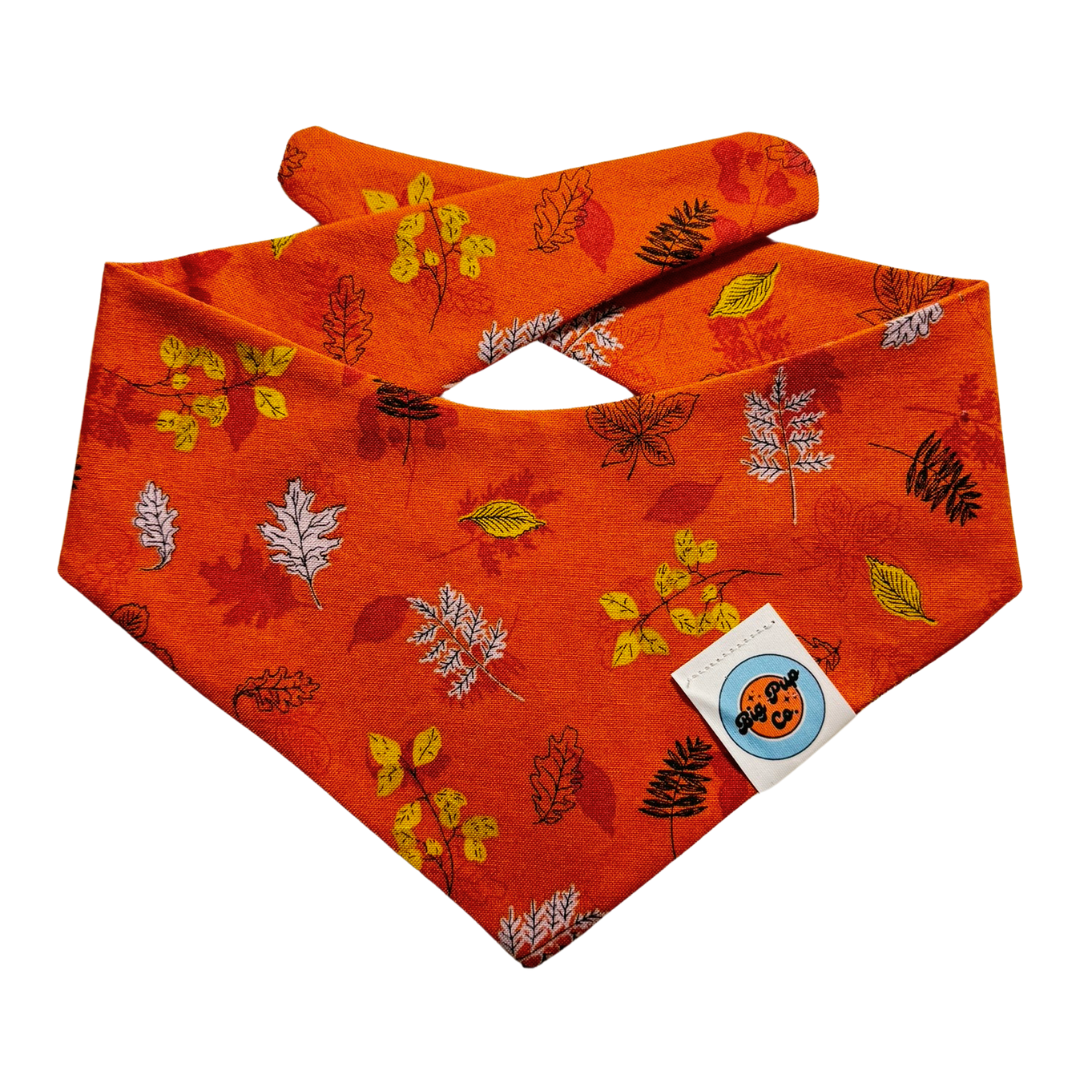 Autumn Leaves Orange Dog Bandana