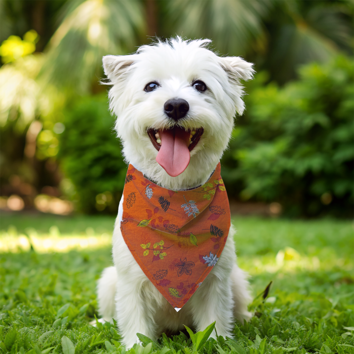 Autumn Leaves Orange Dog Bandana