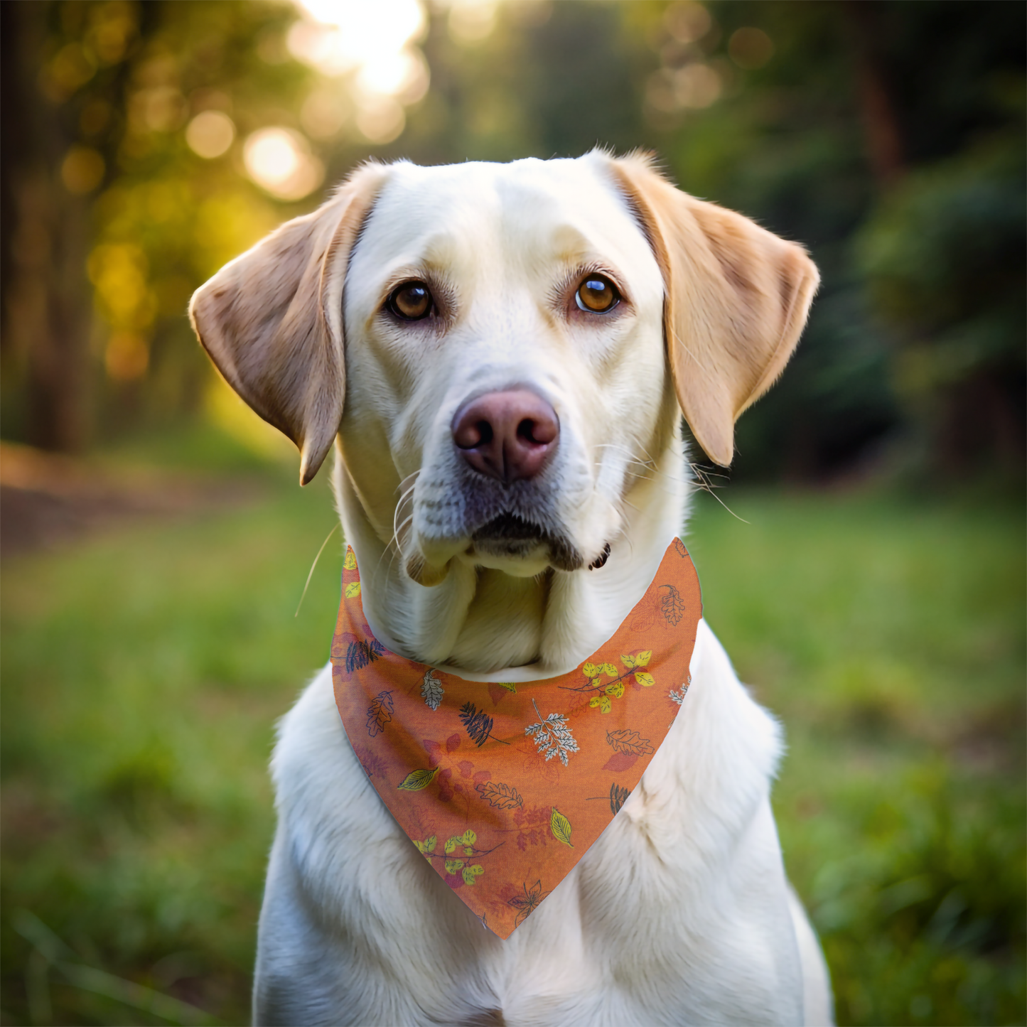 Autumn Leaves Orange Dog Bandana