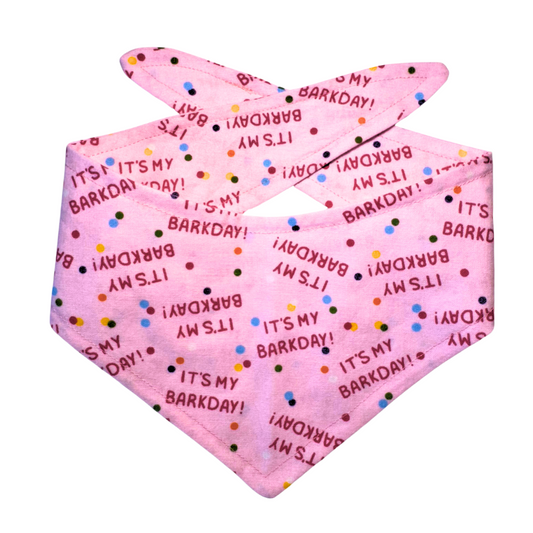 Barkday Celebration Dog Bandana - Pink