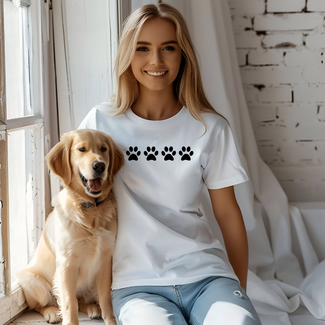 "Pawprints" Tee - White