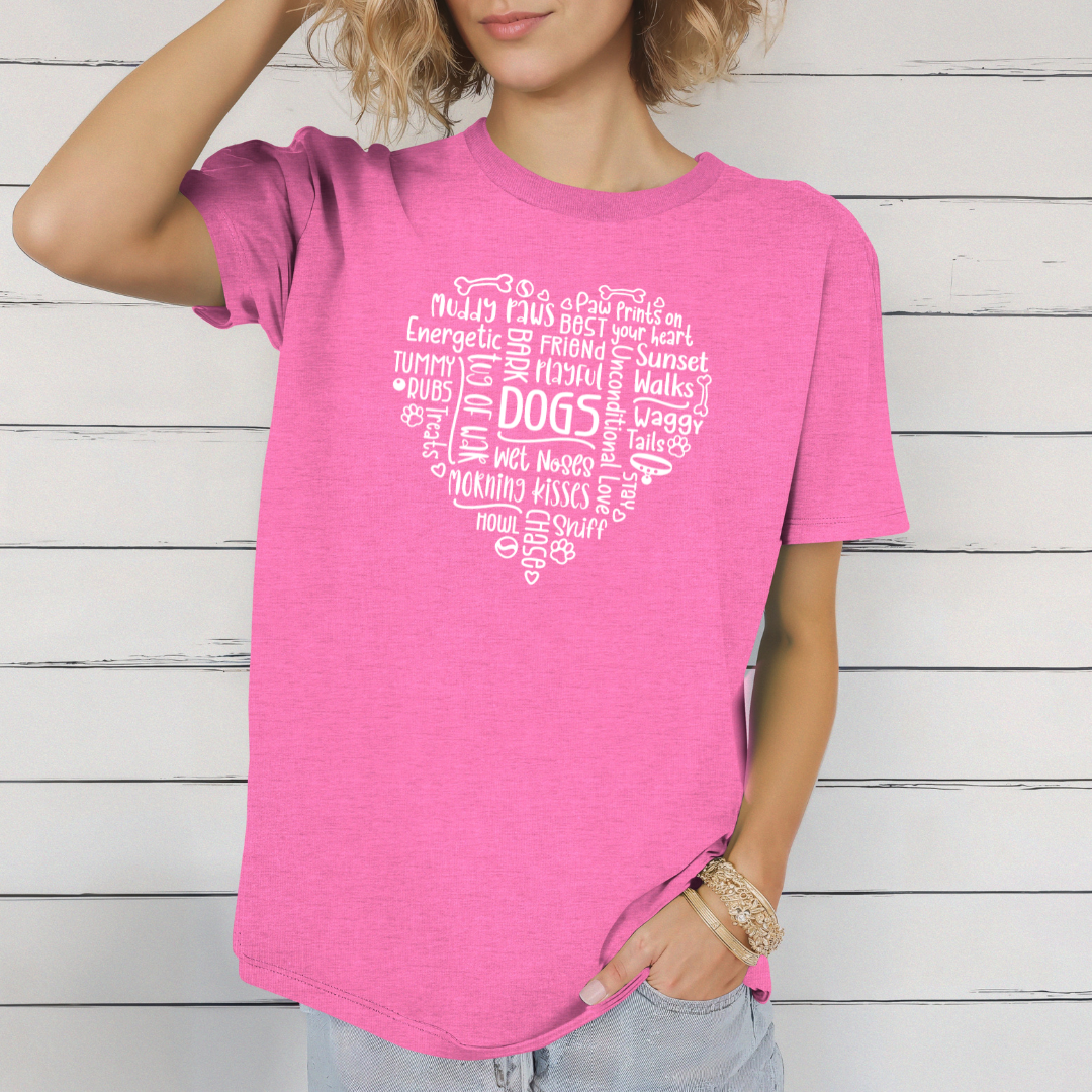 "Dogs Word Heart" Tee