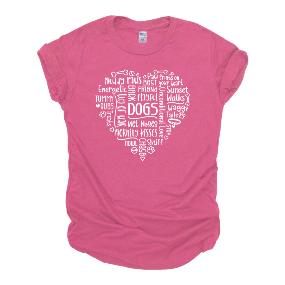 "Dogs Word Heart" Tee