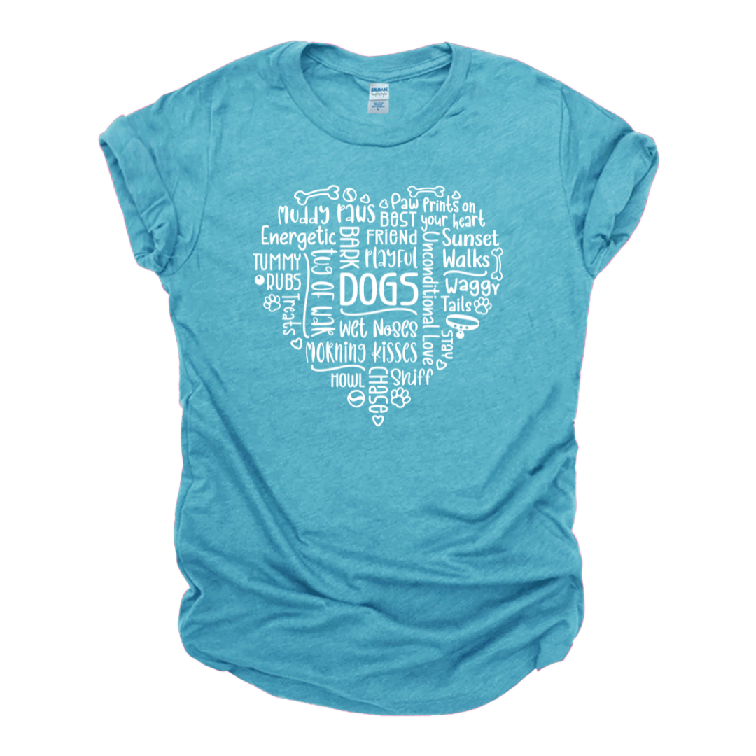 "Dogs Word Heart" Tee